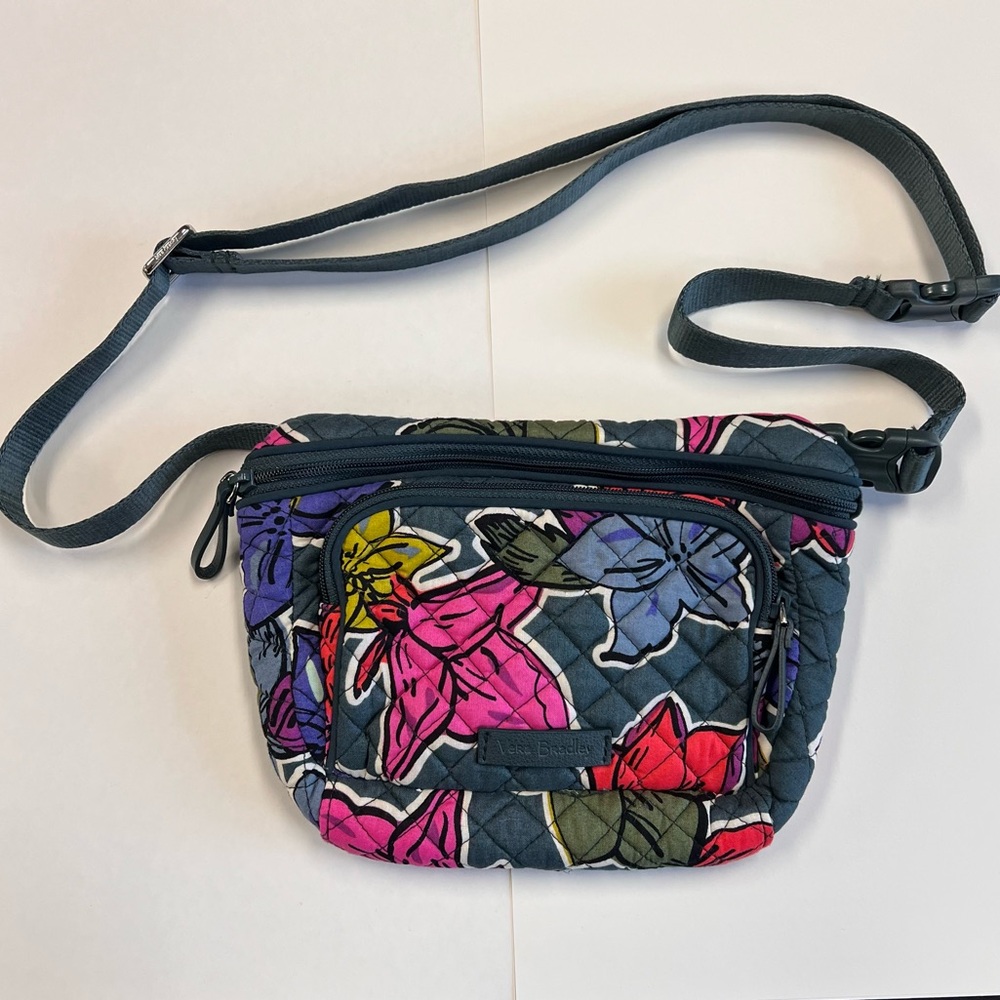 Vera Bradley Belt Bag and Crossbody Falling Flowers Green Cotton